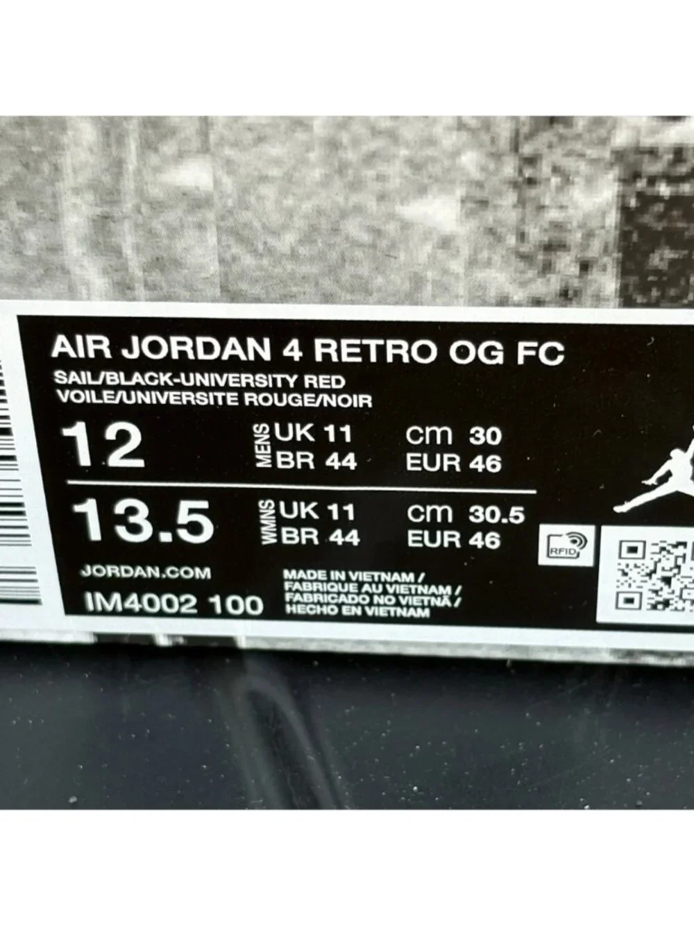 NEW Nike Air Jordan 4 Retro OG FC Flight Club IM4002-100 Men’s Size 12